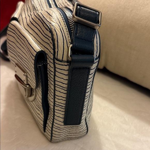 Fossil Women's Crossbody Bag - Navy Blue and Cream Stripes - Picture 3 of 11